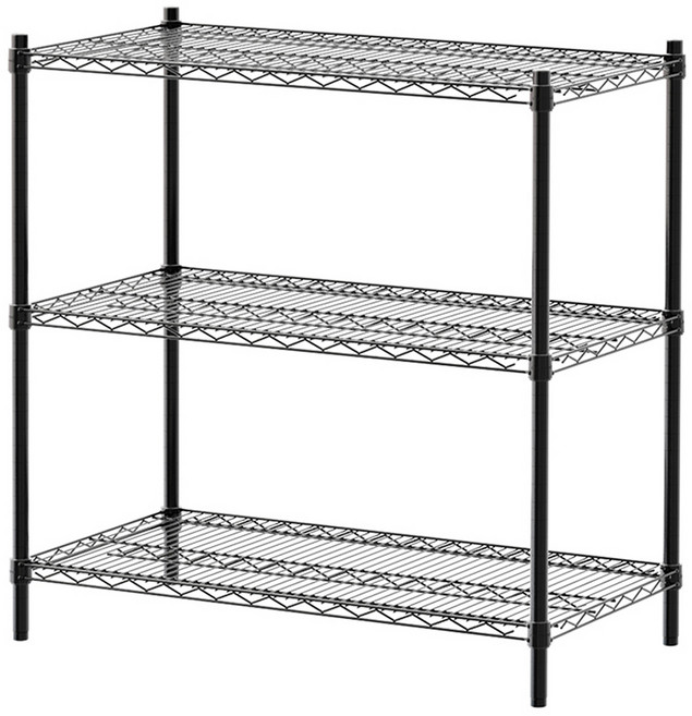 dayneeds 日需百備 荷重型 鐵力士架 收納層架 鐵架 烤漆層架, 黑色, 3層