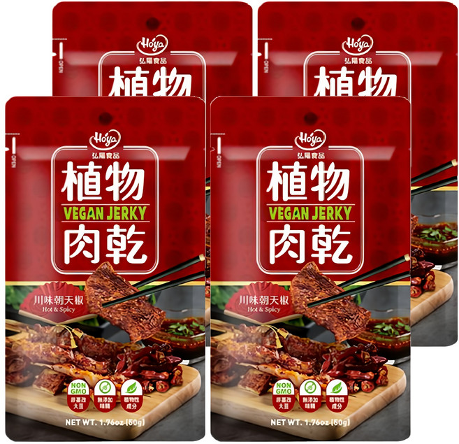Hoya 弘陽食品 植物肉乾 川味朝天椒風味, 50g, 4包