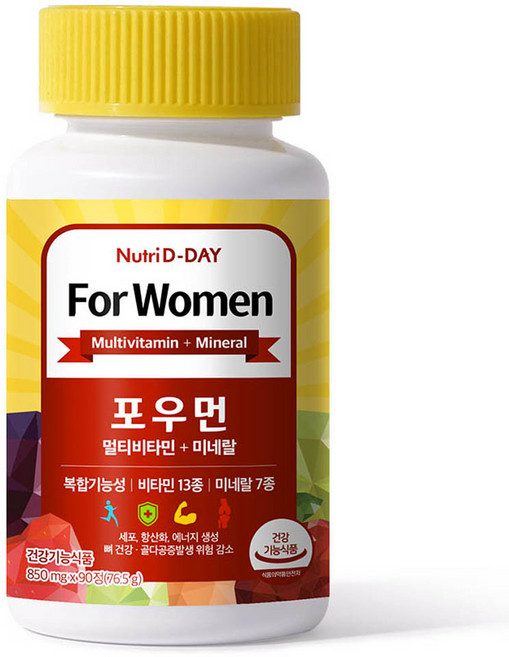 뉴트리디데이 포우먼 멀티비타민+미네랄 76.5g, 90정, 1개
