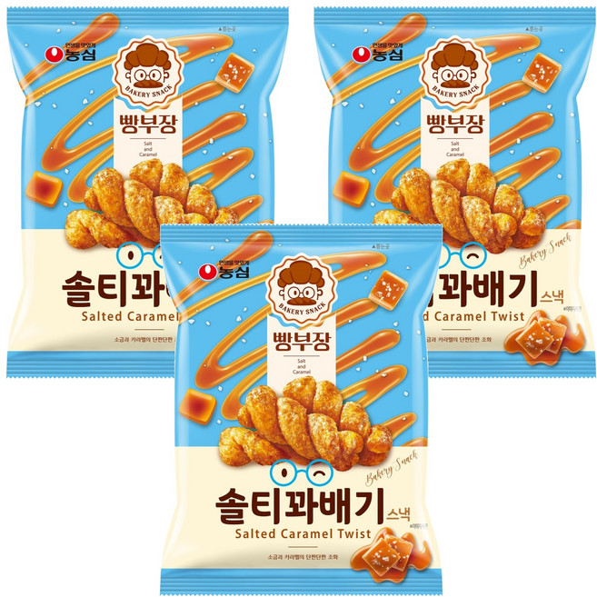 빵부장 솔티꽈배기 스낵, 55g, 3개
