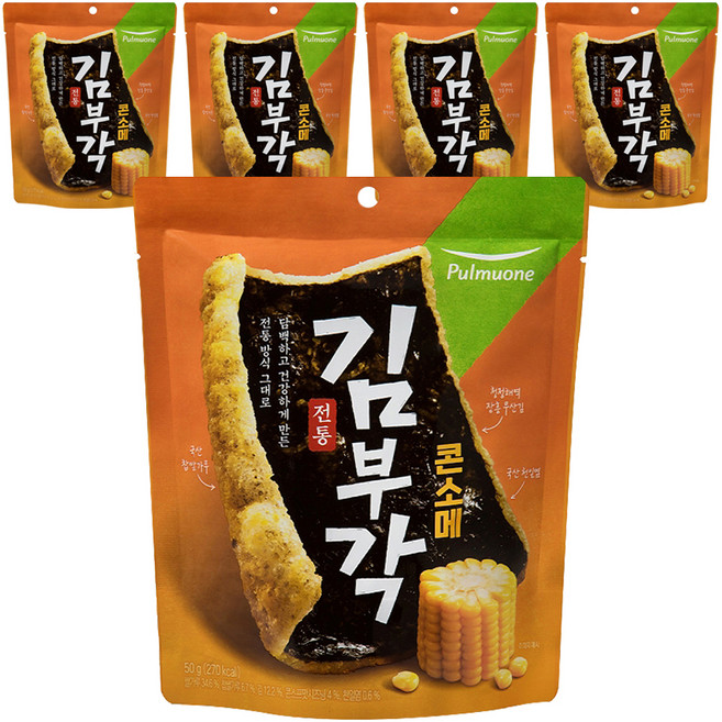 풀무원 전통 김부각 콘소메, 50g, 5개