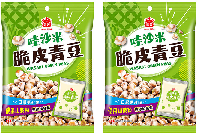 義美 哇沙米脆皮青豆, 2袋, 151g