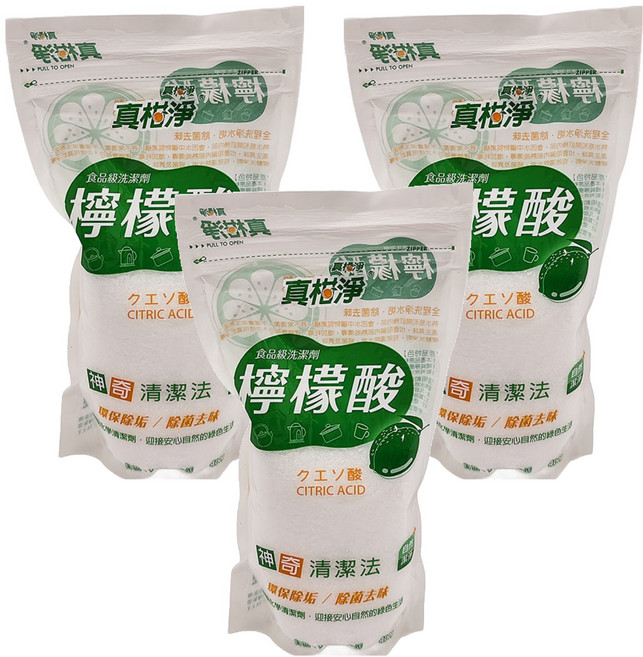 真柑淨 檸檬酸補充包, 400g, 3包