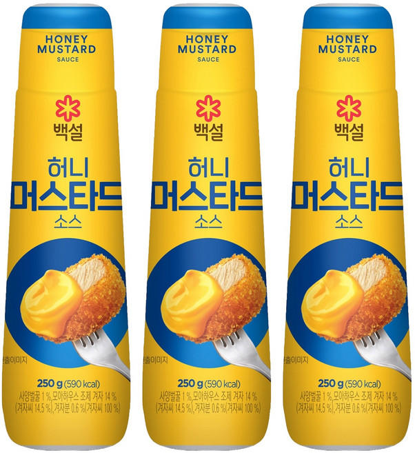 백설 허니머스터드 소스, 250g, 3개