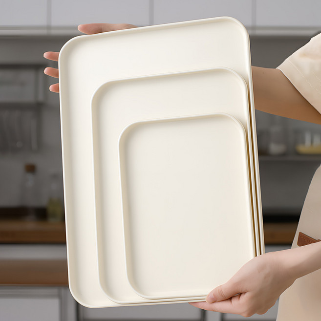 릴리픽 다용도 사각쟁반 3종 세트, 아이보리, 1세트