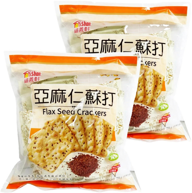 福義軒 亞麻仁蘇打餅, 255g, 2袋
