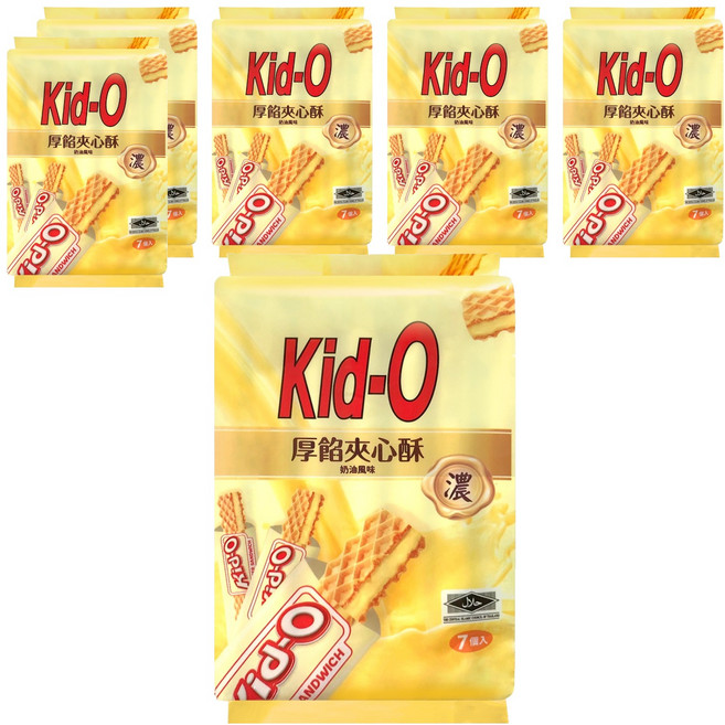Kid-O 厚餡夾心酥 奶油風味, 91g, 6袋