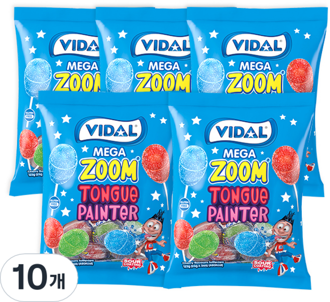 비달 메가줌 페인터 캔디 랜덤발송, 125g, 10개