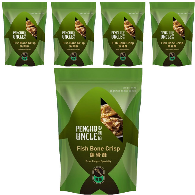澎湖伯 魚骨酥 青蔥, 100g, 5包