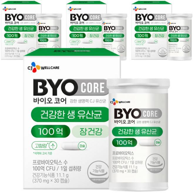 바이오코어 100억 식물성 유산균 캡슐, 30정, 4개