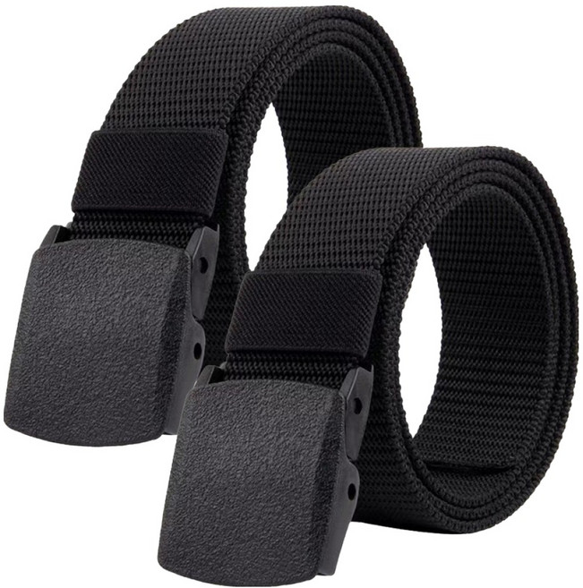 와이홉 캐주얼 작업복 아웃도어 벨트, 블랙, 2개