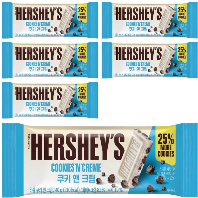 허쉬 쿠키앤크림, 40g, 6개