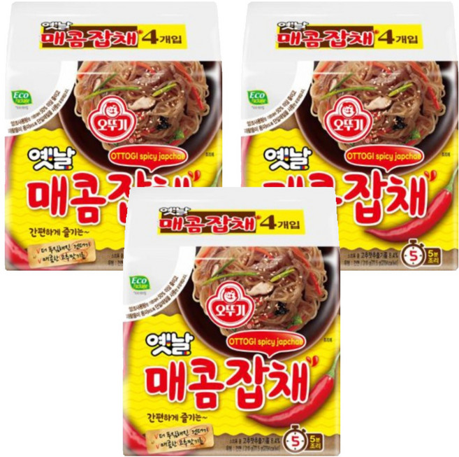 오뚜기 옛날매콤잡채 봉지 77.5g, 12개