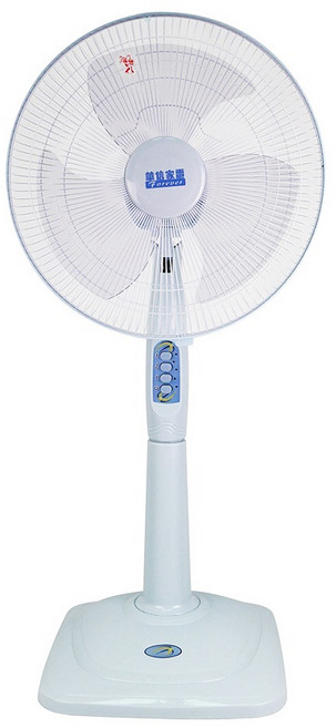 華信家電 塑膠機身 3片式扇葉 AS材質 立扇 電風扇 藍色 三段風速 左右擺頭 可上下仰俯調整角度 16吋 HF-1689