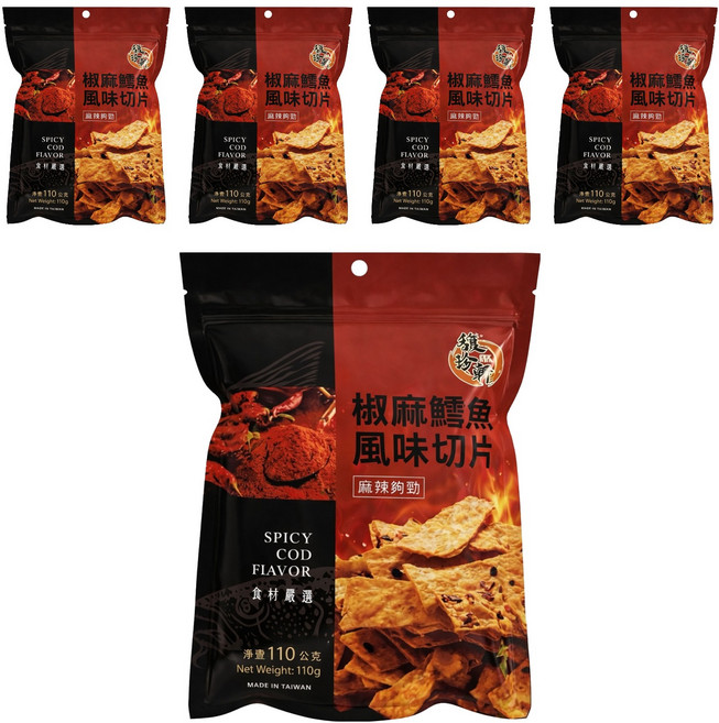 馥珍軒 椒麻鱈魚風味切片, 110g, 5包