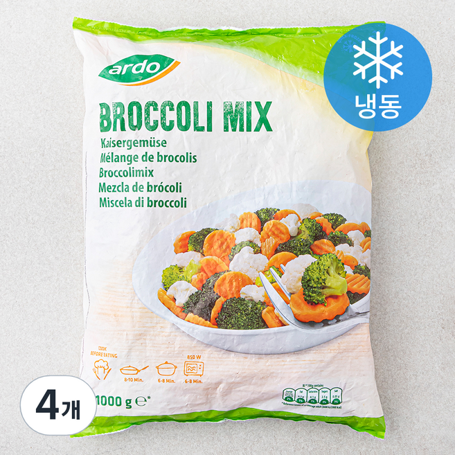 아르도 브로콜리 믹스 (냉동), 1000g, 4개