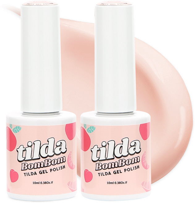 tilda 폴리쉬 컬러젤 매니큐어, T001 피치핑크, 2개, 10ml
