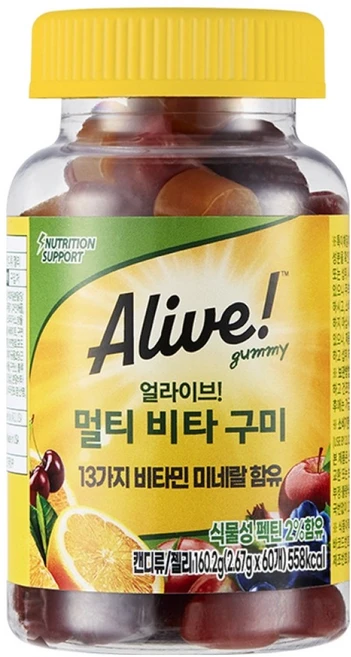 얼라이브 멀티 비타 구미, 60정, 1개 - 쿠팡