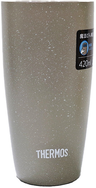 THERMOS 膳魔師 不鏽鋼陶瓷塗層真空保溫杯 JDM421-ASGY, 啞光灰, 1個, 420ml