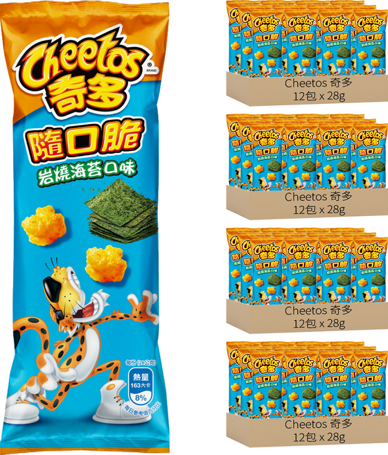 Cheetos 奇多 隨口脆 岩燒海苔口味玉米脆, 28g, 48包