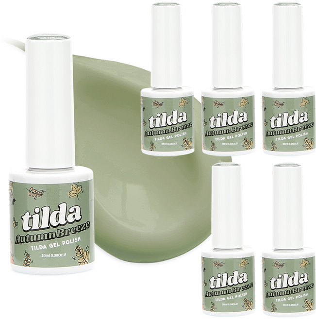 tilda 폴리쉬 컬러젤 매니큐어, T023 올리브그린, 6개, 10ml