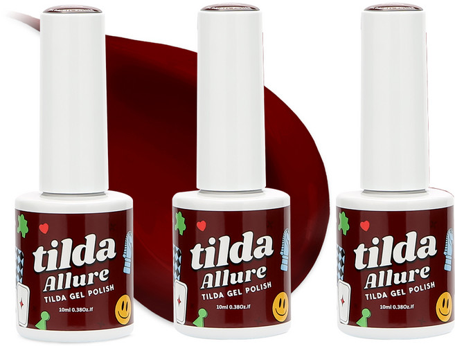 tilda 폴리쉬 컬러젤 매니큐어, T040 클래식버건디, 3개, 10ml