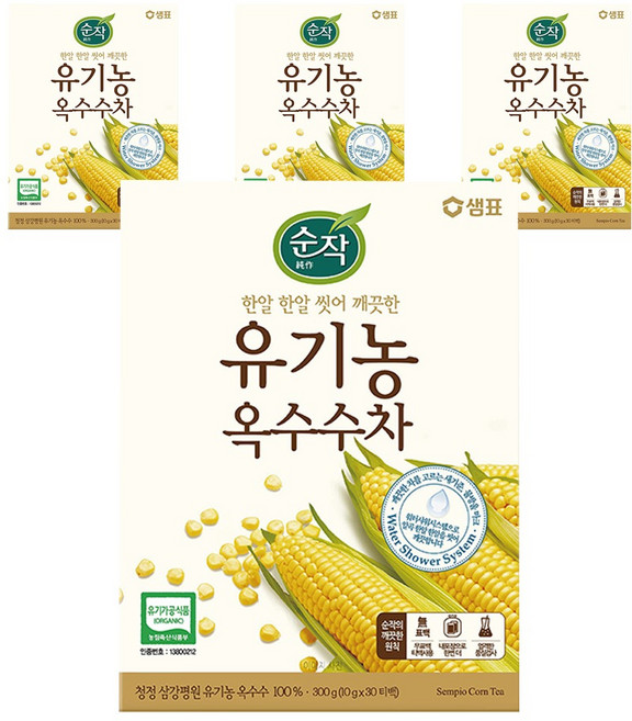 순작 유기농 옥수수차 티백, 10g, 30개입, 4개
