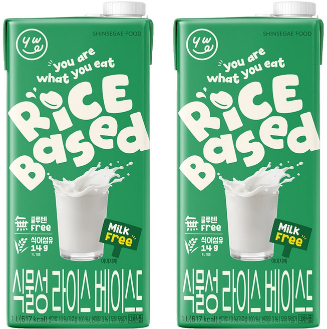 유아왓유잇 YWE 식물성 라이스 베이스드, 2개, 1L