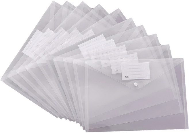 투명 네임 포켓 버튼 폴더 클리어 파일, 10개