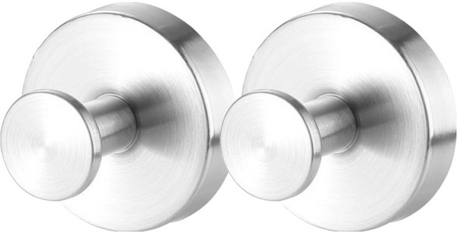 코지웰 흡착식 다용도 후크 주방 욕실 접착식 고리, 실버, 2개