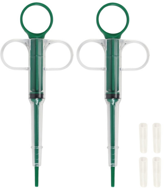 DING DONG PET 寵物藥物注射器 2個 + 矽膠噴嘴 4個, 1組