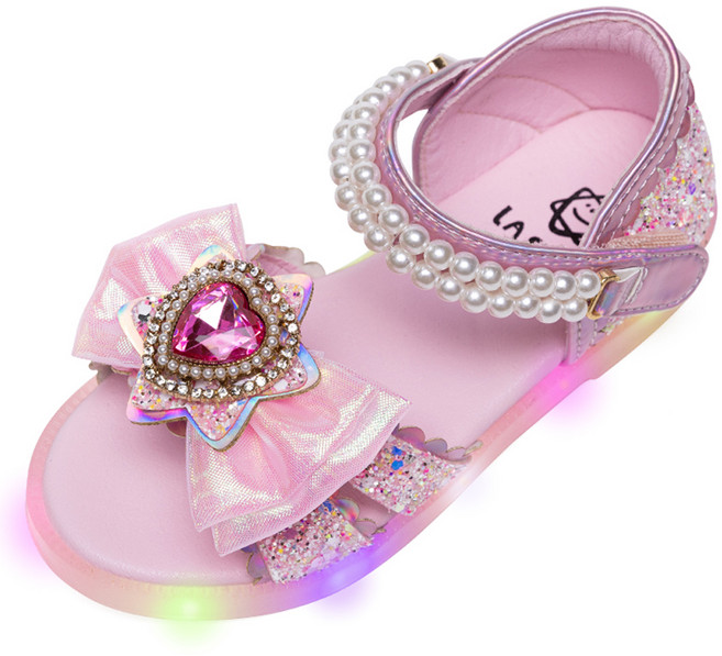 라스텔라 여아용 슈팅스타 LED 공주 샌들