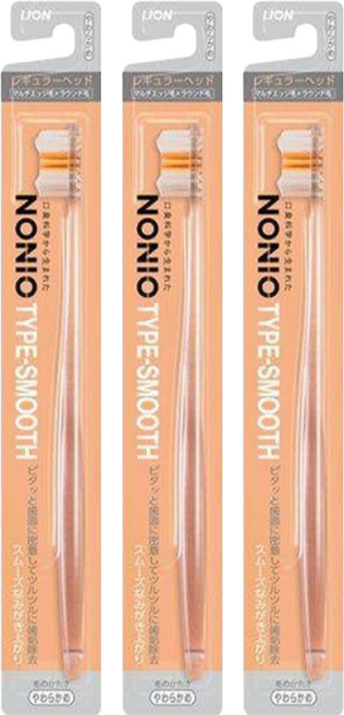 LION 獅王 NONIO 淨漬亮白牙刷 星型切面刷毛 顏色隨機, 1入, 3支