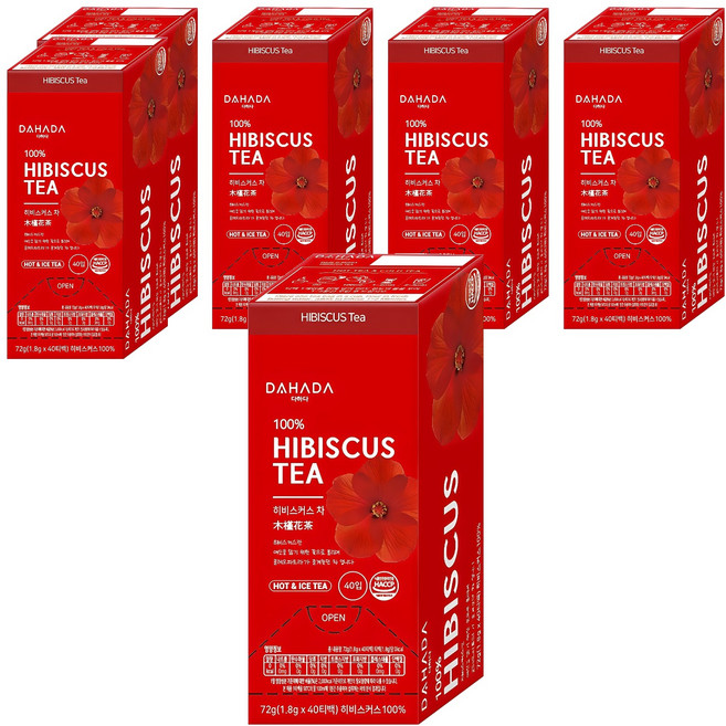 다하다 히비스커스차, 1.8g, 40개입, 6개