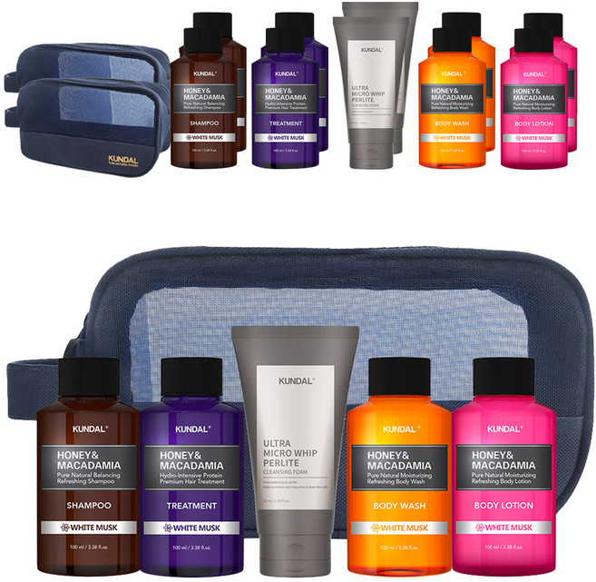 쿤달 여행용 헤어 5종 세트 화이트머스크향 B타입, 3세트