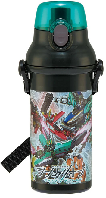 Skater 水壺 9.5 x 7.9 x 21cm, 新幹線機器人 黑色, 1個, 480ml