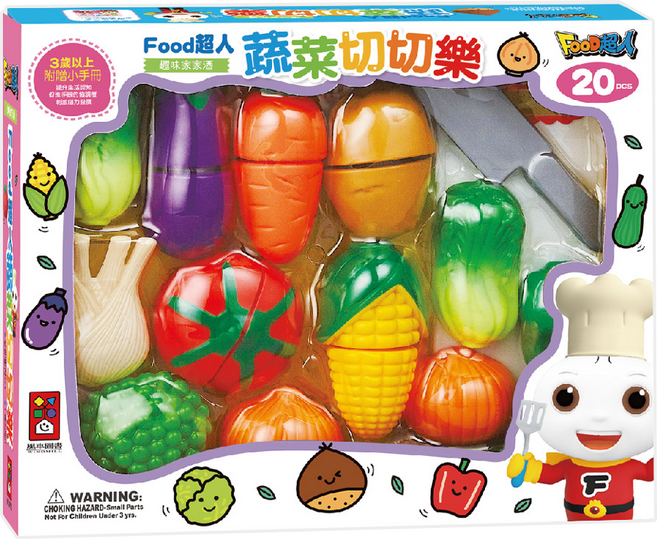 風車圖書 FOOD超人趣味家家酒 蔬菜切切樂, Multicolor, 1個