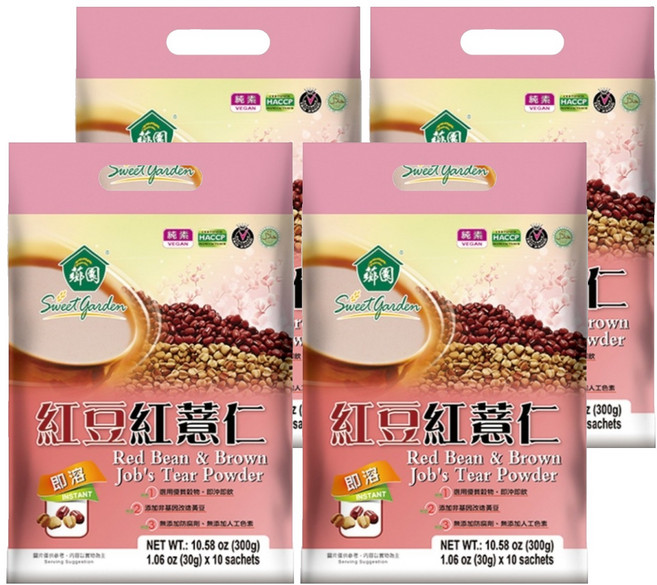 薌園 紅豆紅薏仁粉, 300g, 4袋