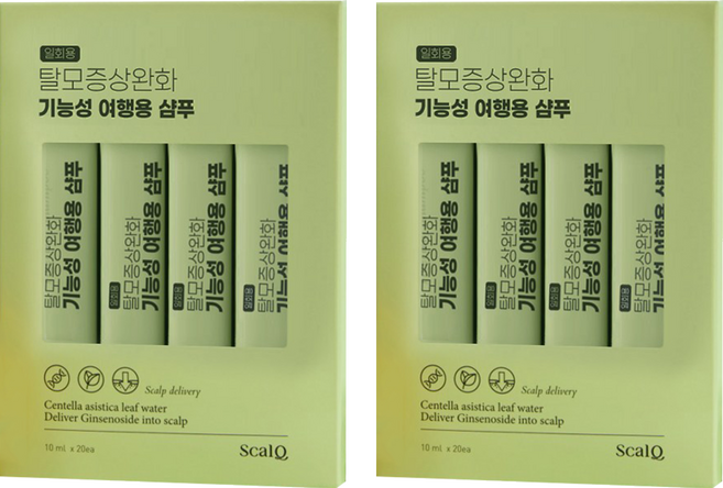 스칼큐 타이거립 탈모 증상 완화 기능성 여행용 샴푸 스틱 20p, 200ml, 2개
