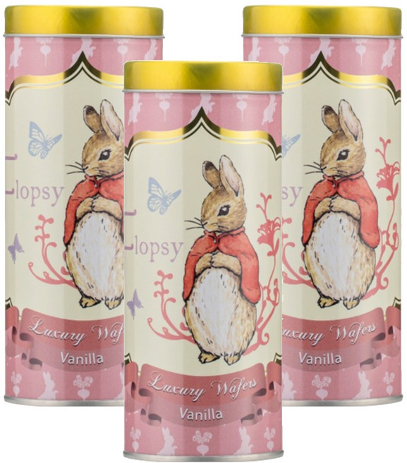 彼得兔豪華威化捲心酥 香草口味, 100g, 3罐
