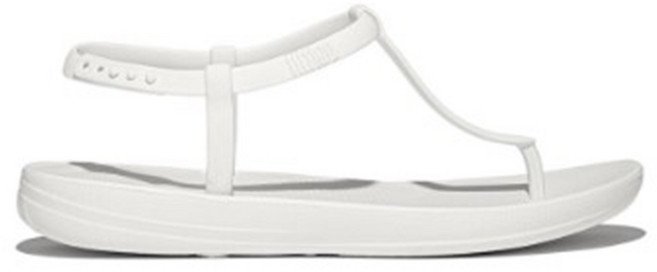 fitflop 女款 iQUSHION Splash T字帶涼鞋, 白色, 235