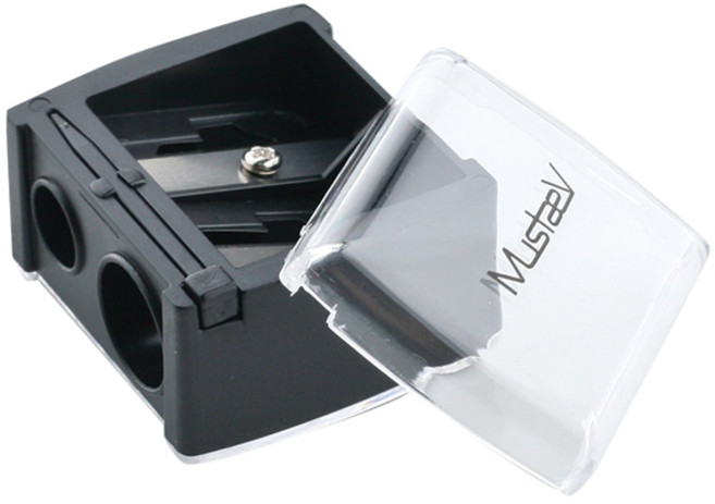 머스테브 듀얼 펜슬 샤프너 2홀 8mm 12mm, 블랙, 1개