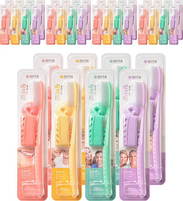 왕타 파스텔 칫솔 세트, 8개입, 5세트