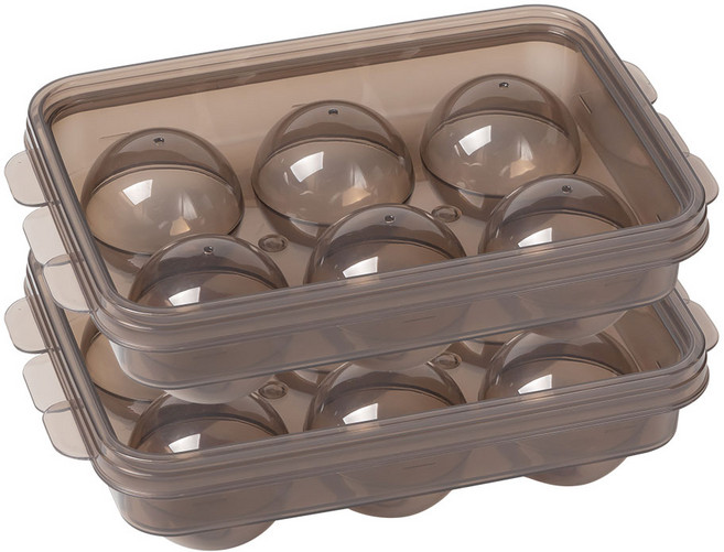 나누담 원형 아이스볼 얼음틀 6구, 블랙, 2개