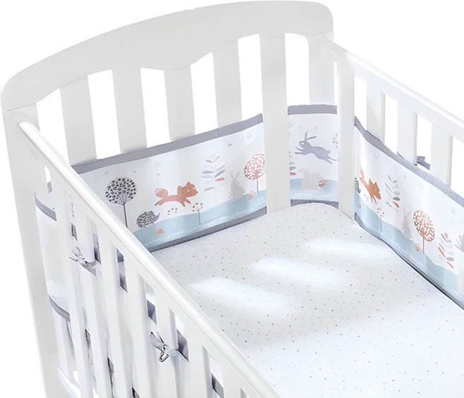 BreathableBaby 透氣嬰兒床圍 全包型 適用0-3歲, 魔法森林 多色