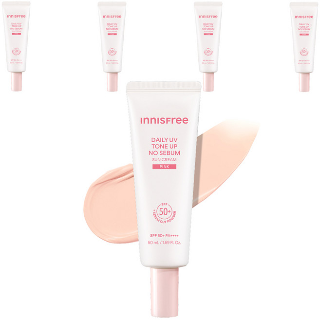 INNISFREE 日常防曬提亮霜 粉色 SPF50+ PA++++, 5個, 50ml