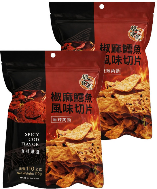 馥珍軒 椒麻鱈魚風味切片, 110g, 2包