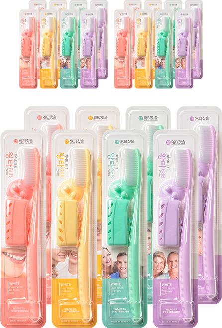 왕타 파스텔 칫솔 세트, 8개입, 3세트