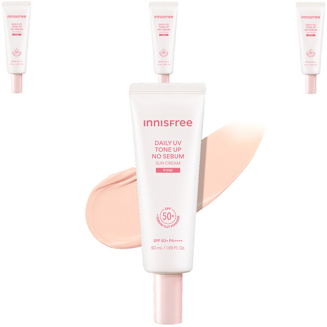 INNISFREE 日常防曬提亮霜 粉色 SPF50+ PA++++, 4個, 50ml