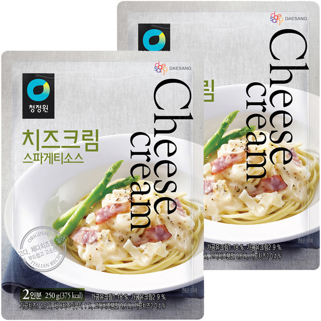청정원 치즈크림 스파게티소스, 250g, 2개